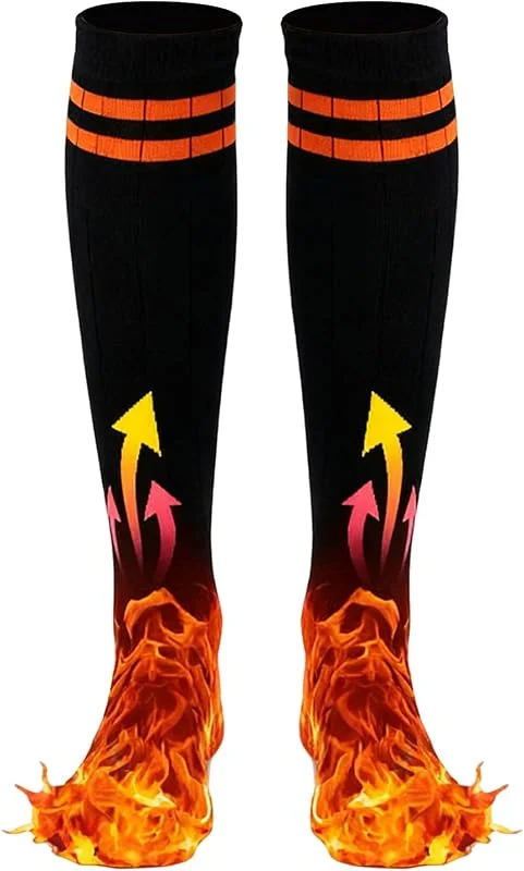 Elektrische Beheizte Socken - Waschbare Winterheizung Schnellheizung, Tragbare Elektrische Lange Wärmende Socken - Für Kaltes Wetter Angeln Skifahren Rucksackreisen Camping Sport Radfahren — Heizkleidung